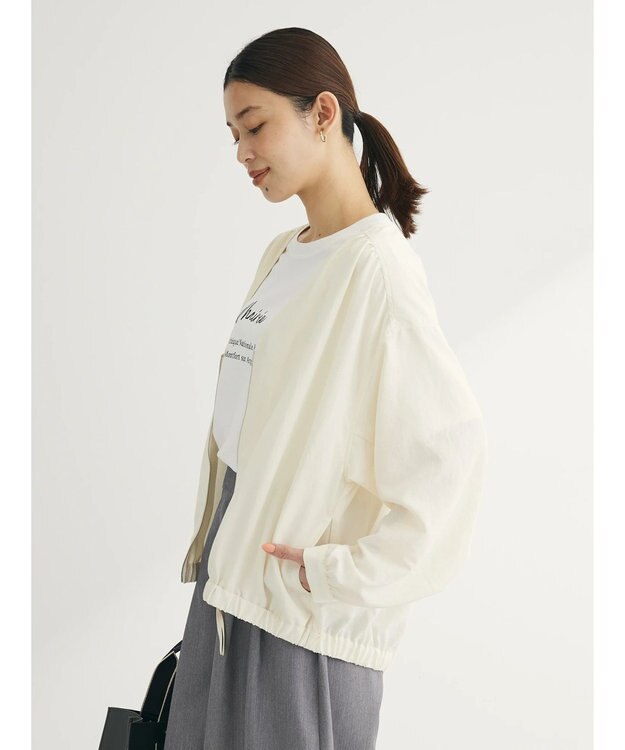 Green Parks イージーケア　Ｖネックブルゾン Ecru