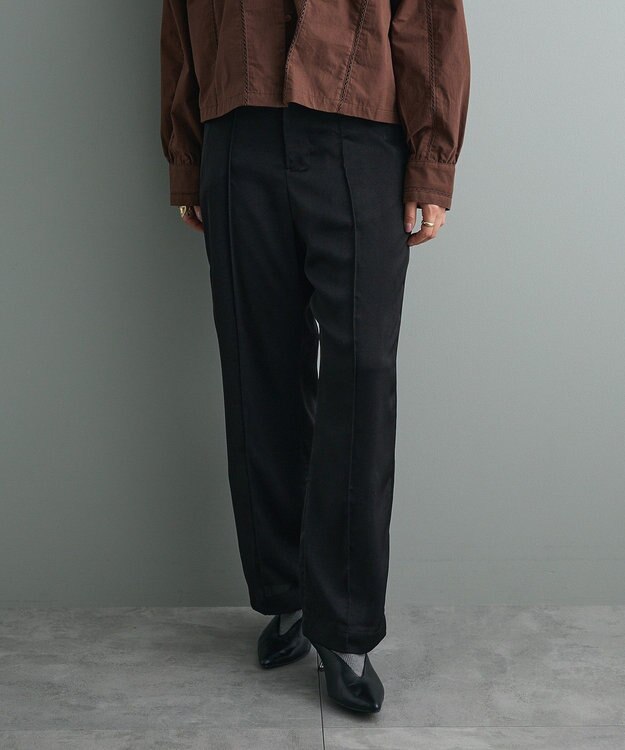 CRAFT STANDARD BOUTIQUE センタープレスストレートパンツ Black