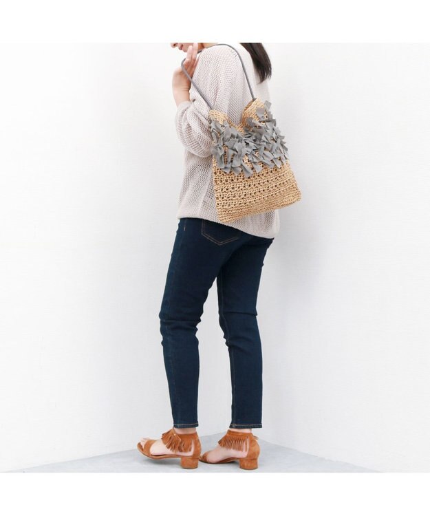 UNBILLION カシュカシュ cachecache / ペーパー手編みリボントート GY