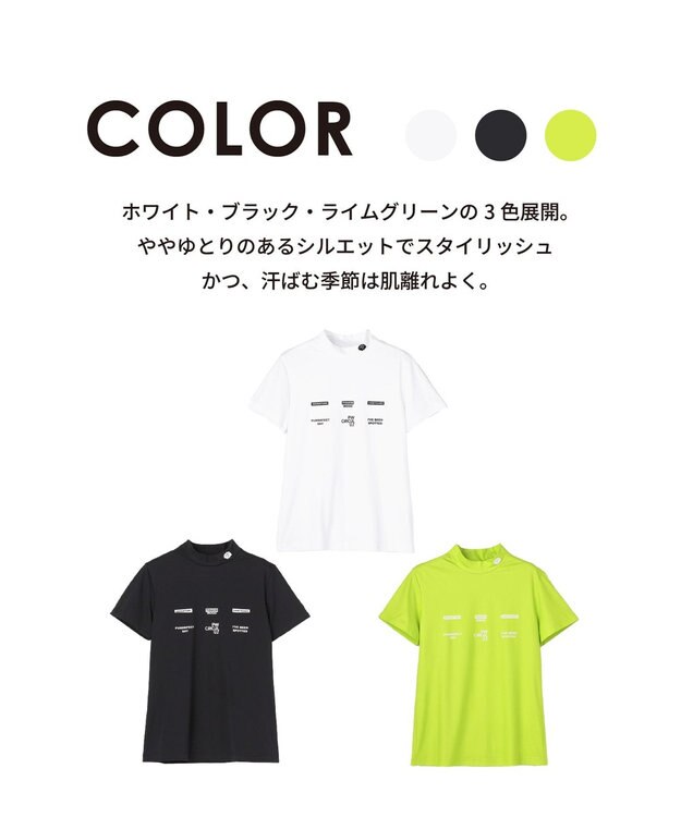 PW CIRCULUS 【WOMEN】メッシュコンビ モックネック  ゴルフウェア レディース ライトグリーン系