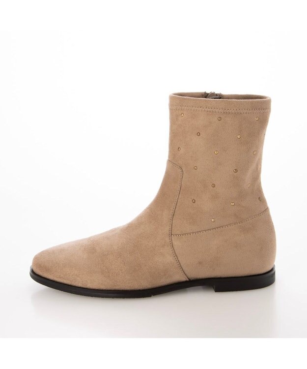 Riz raffinee <Riz raffinee>スタッズ付インヒールブーツ ベージュスエード