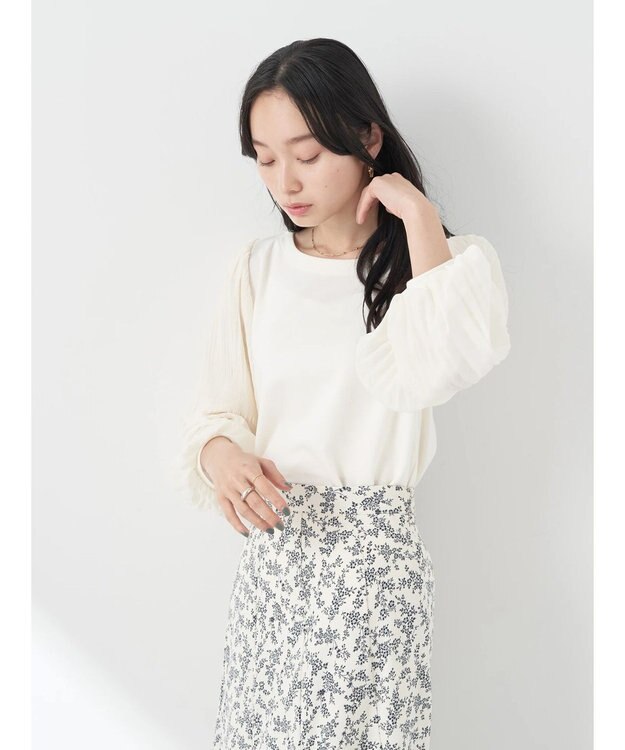 earth music&ecology マジョリカプリーツプルオーバー Off White