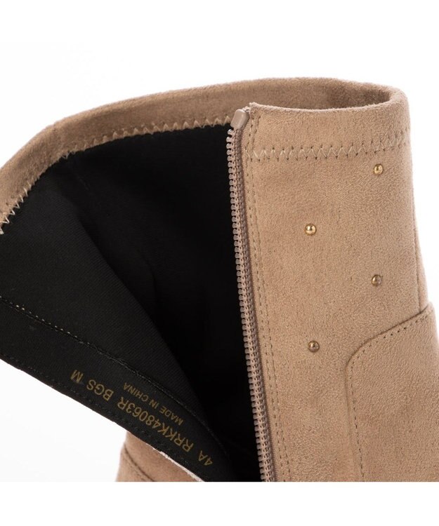 Riz raffinee <Riz raffinee>スタッズ付インヒールブーツ ベージュスエード