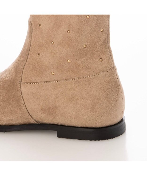 Riz raffinee <Riz raffinee>スタッズ付インヒールブーツ ベージュスエード