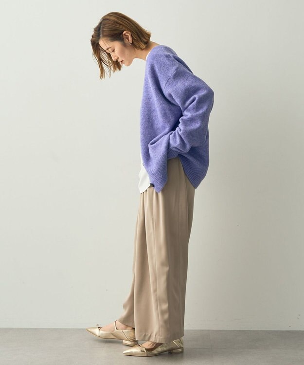 YECCA VECCA サテンタックワイドパンツ Beige