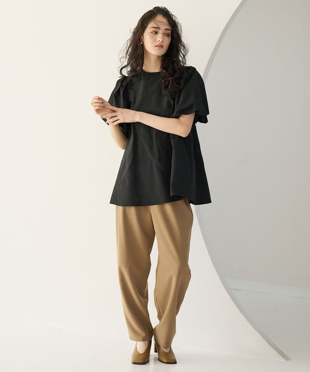 #Newans コクーンシルエットパンツ キャメル