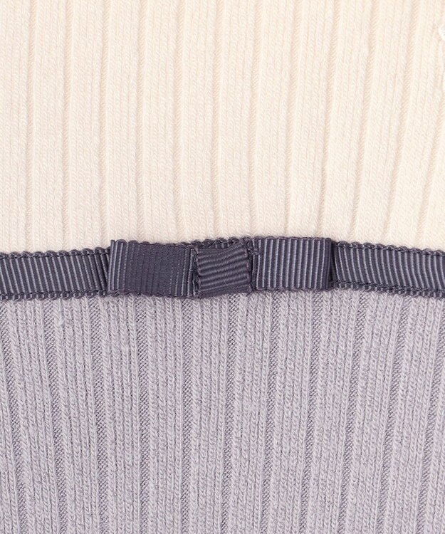 組曲 KIDS 【90-100㎝】バイカラーニットソー ワンピース ライトグレー系