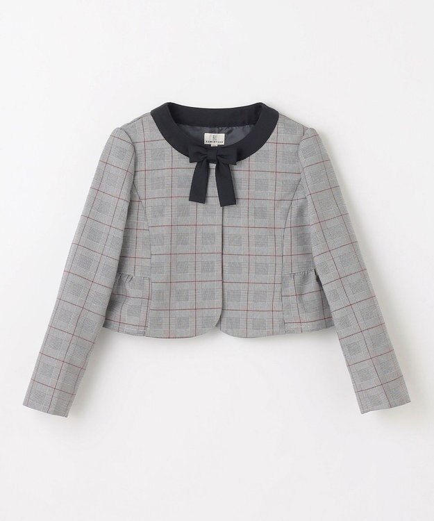 組曲 KIDS 【110-140㎝】グレンチェックジャケット＆プリーツワンピース セット ネイビー×チェック系