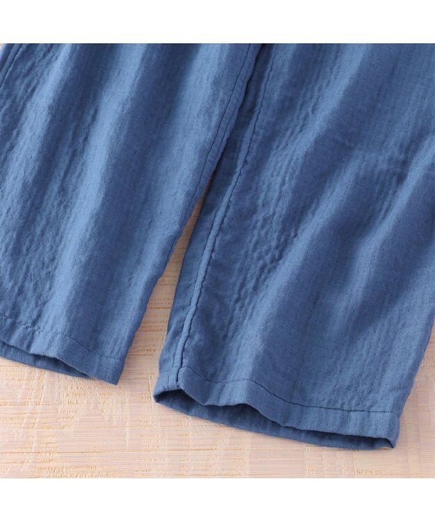 UCHINO マシュマロガーゼメンズロングパンツ ブルー