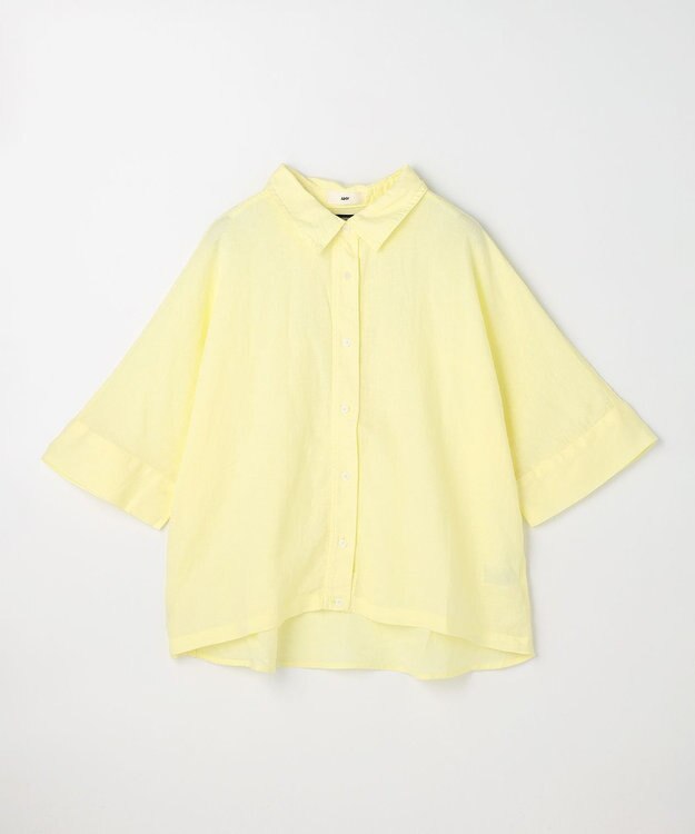 ANY ヨーロピアンリネンハーフスリーブシャツ イエロー
