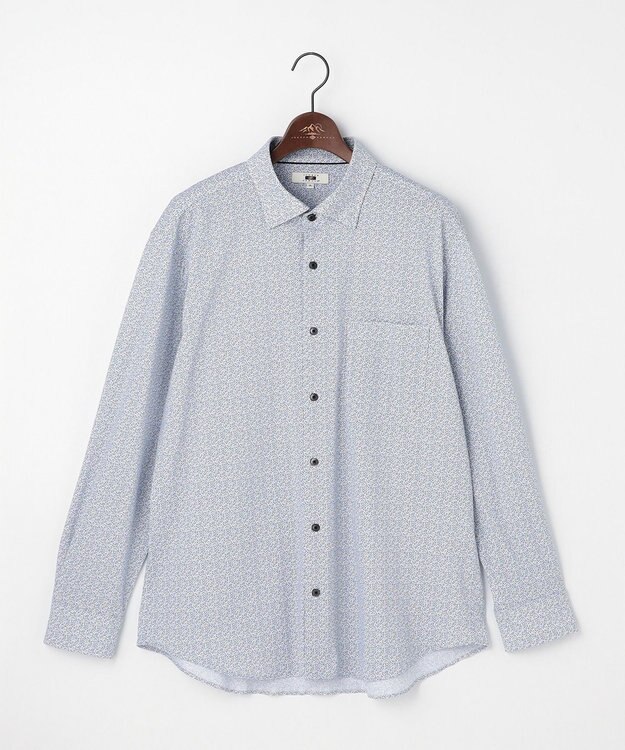 JOSEPH ABBOUD 【キングサイズ・綿100％・ジャージー素材・ストレッチ】コンパクトジャージープリントシャツ サックスブルー系5