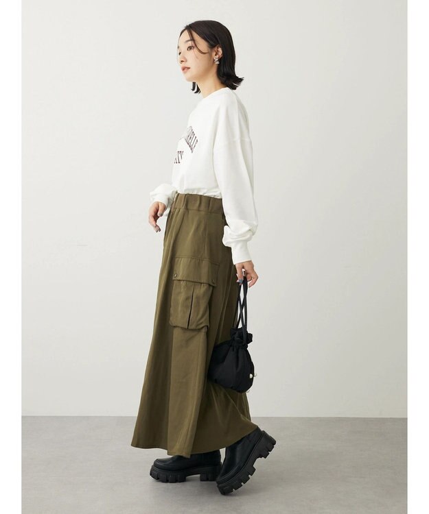 Green Parks アソートロゴ裏毛プルオーバー Off White