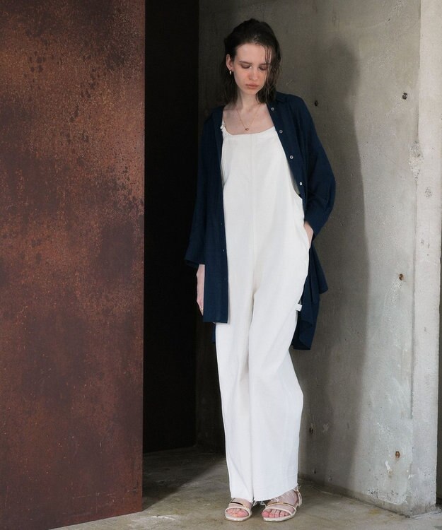 YECCA VECCA 綿麻ツイルサロペット Off White