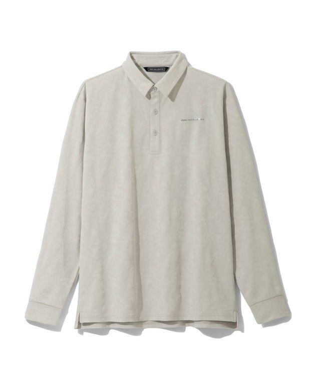 ZERO HALLIBURTON カモフラージュ柄 ジャガードポロロングシャツ ZHG-A4A 2b 82853 ゴルフウェア シルバーグレー