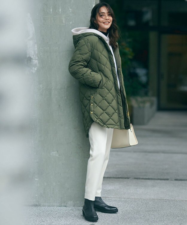 23区 L フェルト ニットパーカー アイボリー系