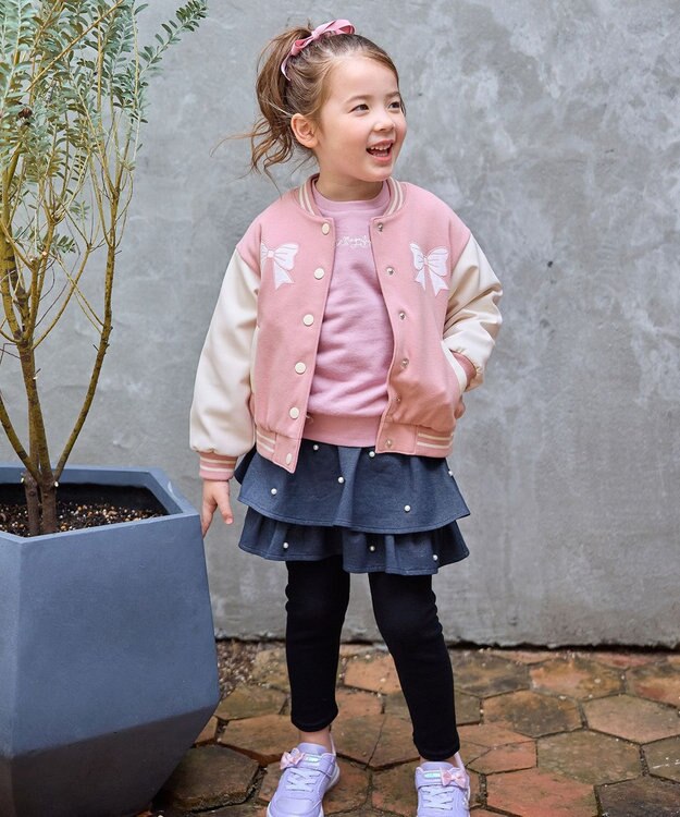 ANY KIDS パール×デニムニットスカッツ ネイビー