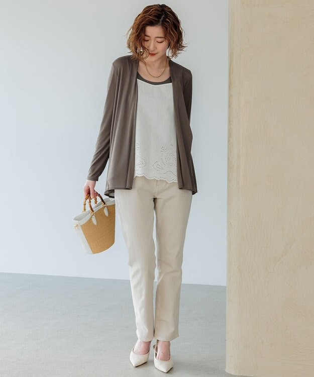 23区 L 【CLASSY.6月号掲載】23区DENIM ボーイフィット パンツ アイボリー系