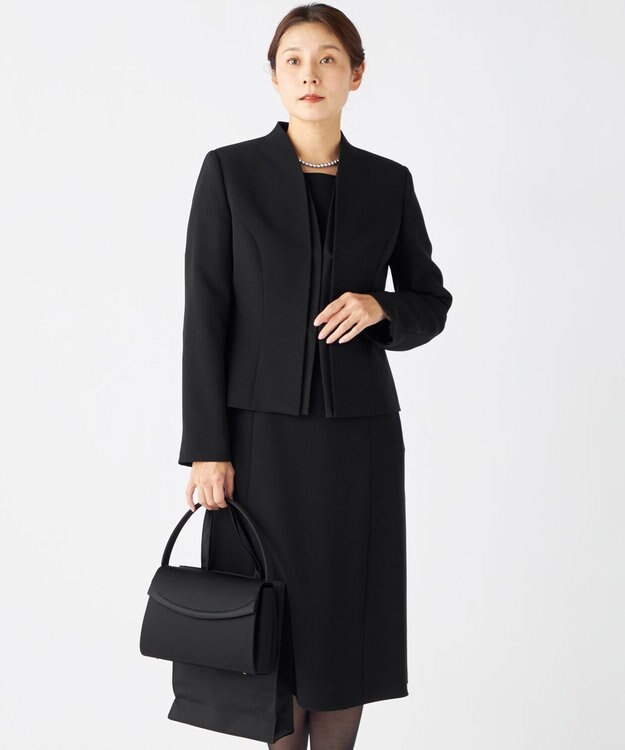 自由区 FORMAL 【日本製】グログランサブバッグ ブラック系