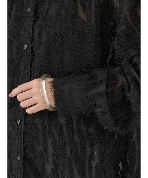 earth music&ecology ジャガードシャツ Black