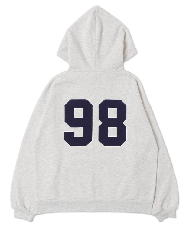 WEGO 裏起毛スタジアムロゴジップパーカー 杢グレー