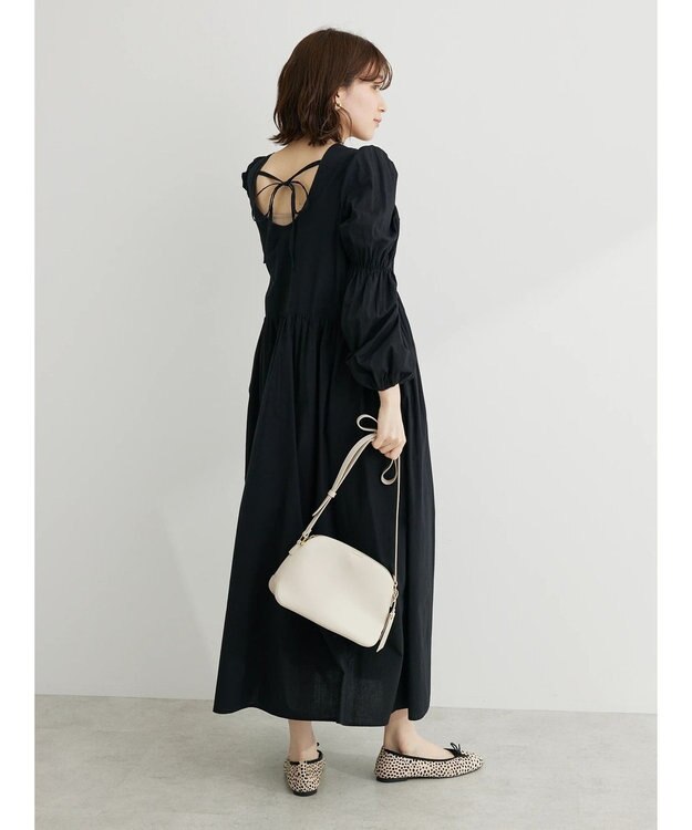 Green Parks ・Ｐｅｔｉｔ　Ｆｌｅｕｒウ゛ィラーゴスリーブワンピース Black