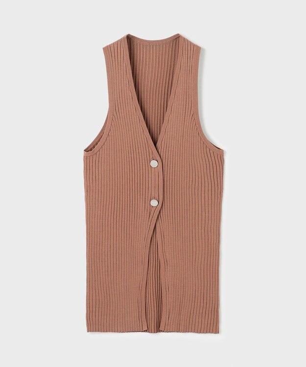 GRACE CONTINENTAL リブニットベスト ブラウン