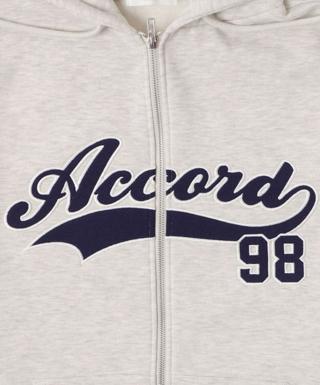 WEGO 裏起毛スタジアムロゴジップパーカー 杢グレー