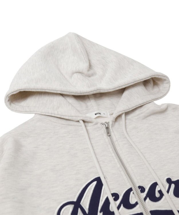 WEGO 裏起毛スタジアムロゴジップパーカー 杢グレー