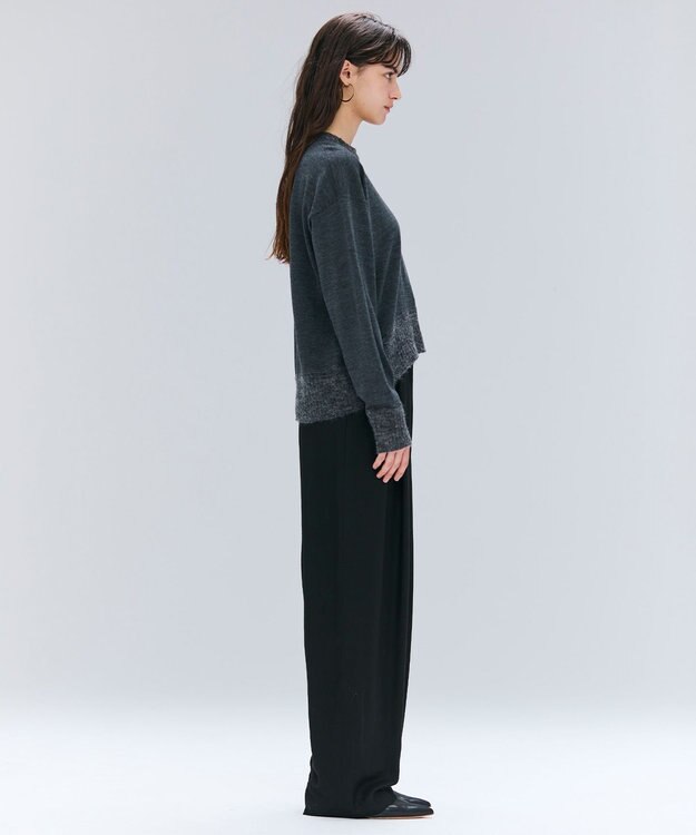 BEIGE， 【洗える】LA MONNAIE / モヘアMIXクルーネックニット Gray