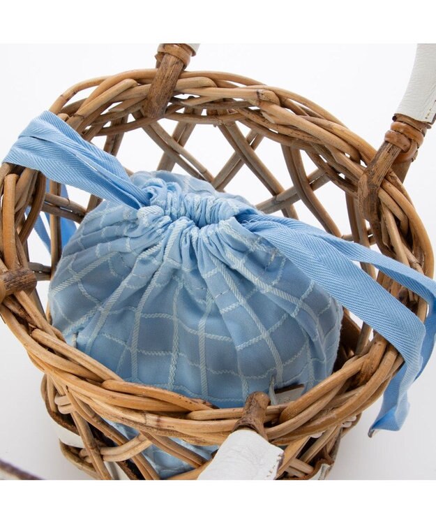 UNBILLION ペルケ perche / 透かし網姫路レザー2WAYかごバッグ アイボリー