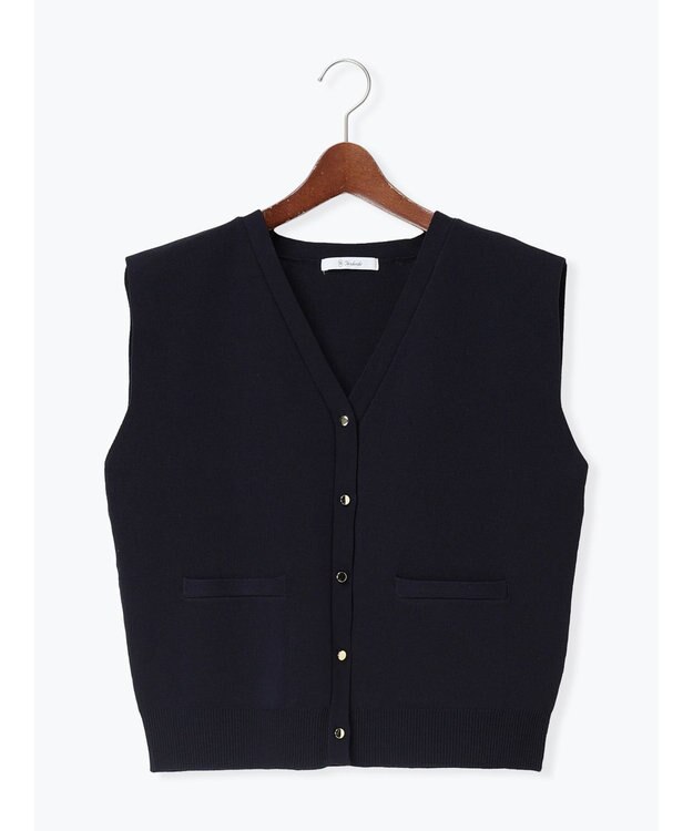 Te chichi 総針ポケット付きVネックベスト《2026 spring catalog item》 ネイビー