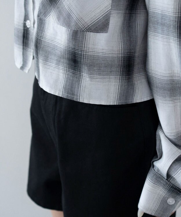 WEGO ショートチェックシャツ ホワイト