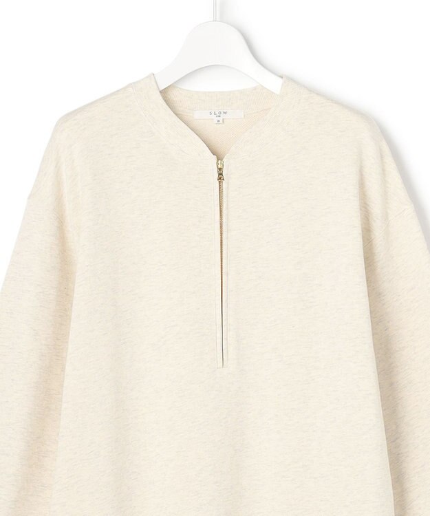 23区 L 【SLOW/一部店舗限定】ハイゲージテリー ハーフジップ ワンピース アイボリー系