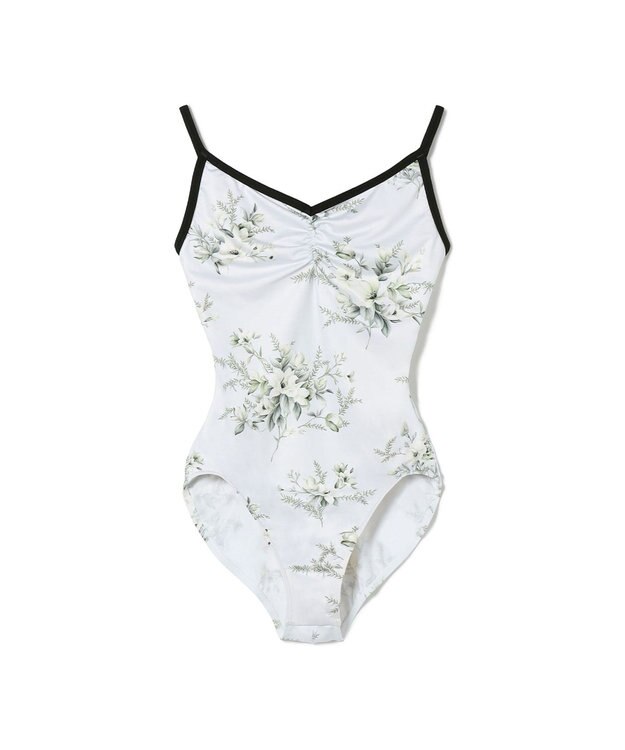 Chacott キャミソールオレオタード グリーンプリント