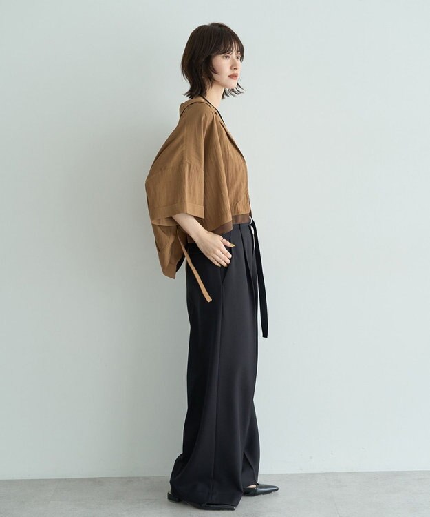 YECCA VECCA 【接触冷感】クロップドデザインジャケット② Camel