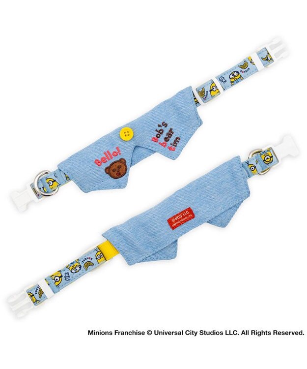 PET PARADISE ミニオン デニム襟付き首輪 ＳＭ 中型犬 ブルー