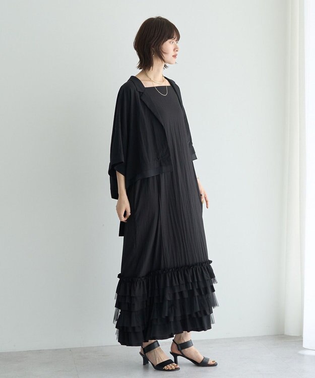 YECCA VECCA 【接触冷感】クロップドデザインジャケット② Black