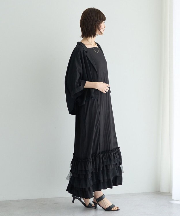 YECCA VECCA 【接触冷感】クロップドデザインジャケット② Black