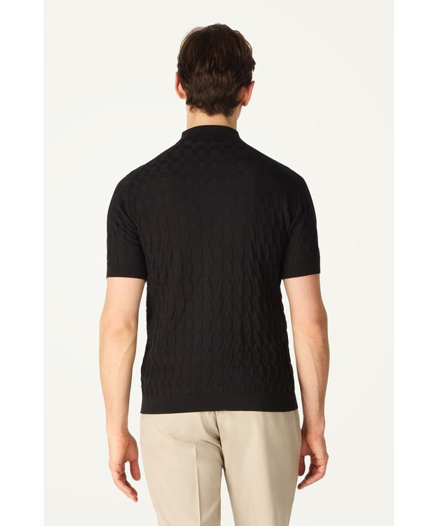 DAKS John Smedley for DAKS ハウスチェックポロシャツ ブラック