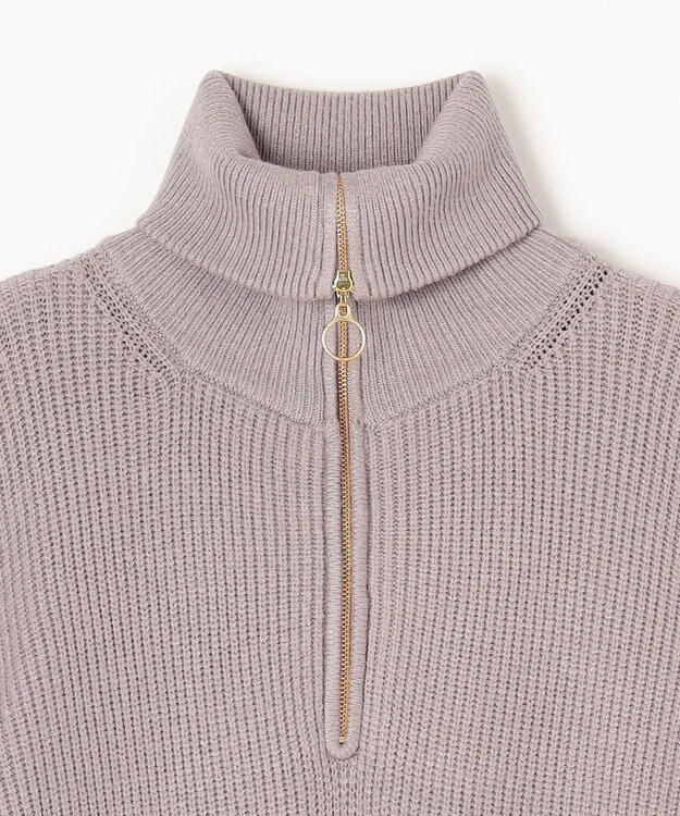 ANY L ハーフジップニットワンピース グレージュ