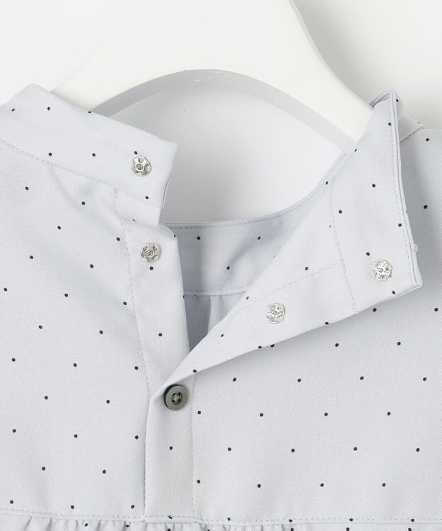 J.PRESS LADIES 【洗える・吸水速乾】 ライトアムンゼンドットPT リボン ブラウス サックスブルー系5