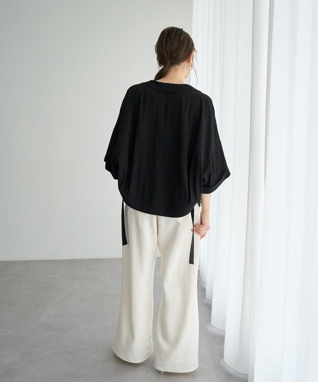 YECCA VECCA 【接触冷感】クロップドデザインジャケット② Black