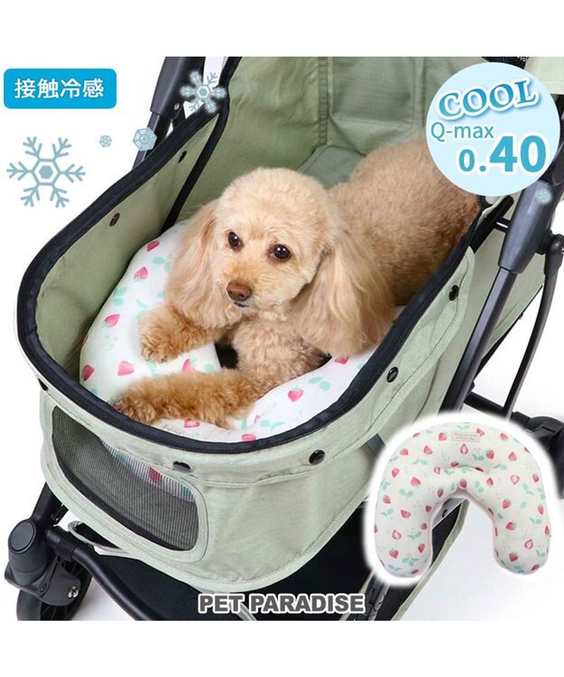 PET PARADISE ペットパラダイス クール ピロー 《いちご＆お花柄》 苺＆お花