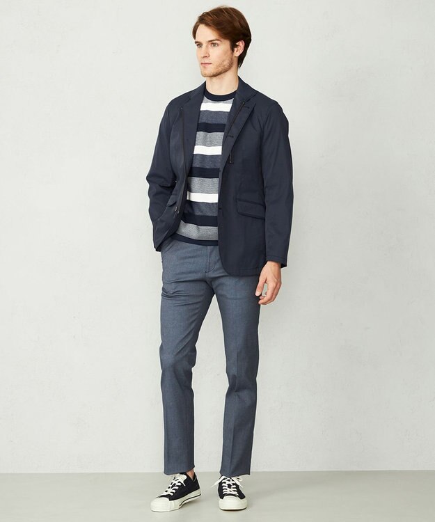 JOSEPH ABBOUD パワーストレッチワッシャー ブルゾン ネイビー系