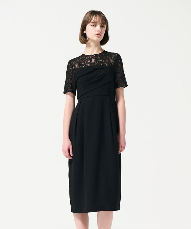 GRACE CONTINENTAL タックドレープコクンドレス ブラック