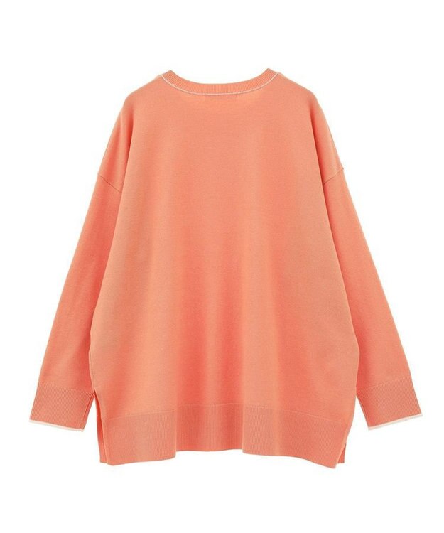 Green Parks アンチピリングライン入りニットプルオーバー Orange