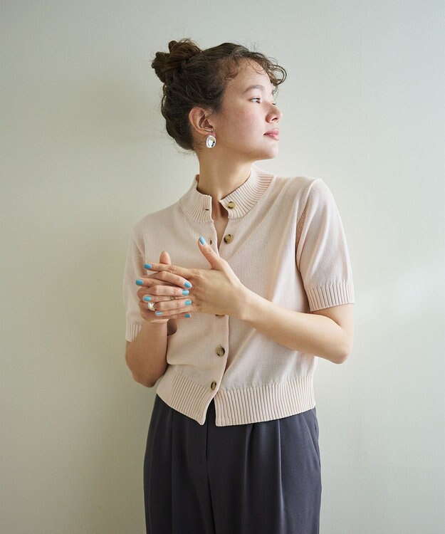 #Newans 〈花乃まりあさんコラボ〉コットンコードカーディガン ピンク