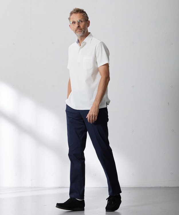 J.PRESS MEN ハイパワーストレッチ シャンブレードビー パンツ ネイビー系