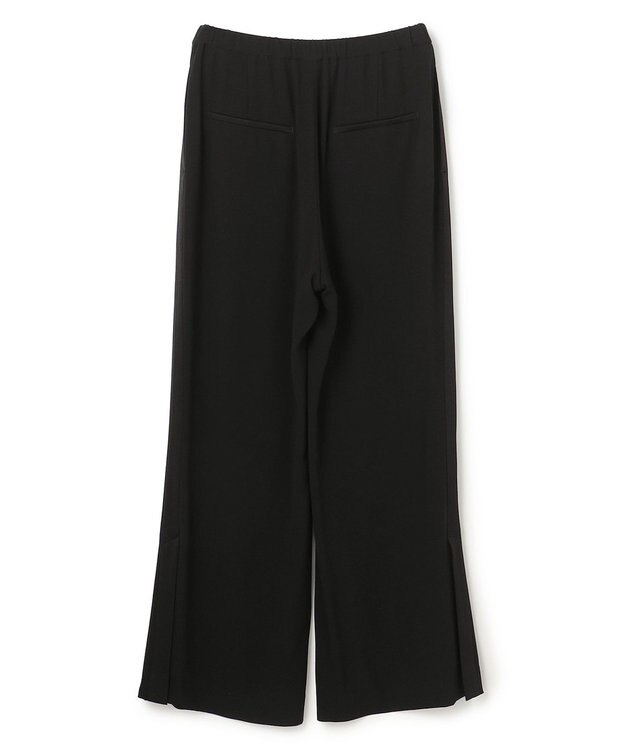 uncrave バックサテンジョーゼット フレアパンツ ブラック