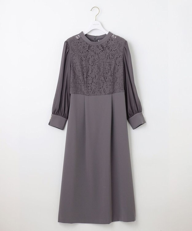 ANY SIS 【洗える】Nobleコンビ ドレス スレート